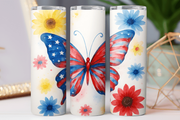 Butterfly Patriotic Tumbler Wrap 20oz Review