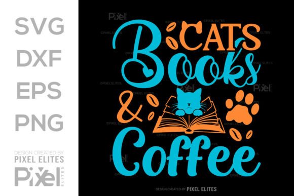 Cats Books and Coffee SVG T-shirt Design Review