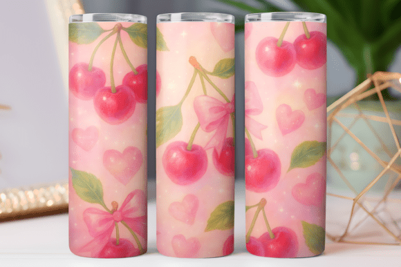 Cherry Bow Tumbler Art Wrap 20oz Skinny Review