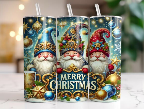 Christmas Gnomes Star Tumbler Wrap PNG Review
