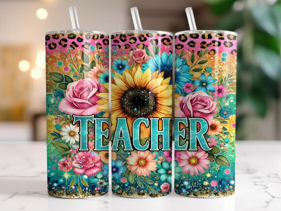 Floral Sunflower Teacher Tumbler Wrap Review