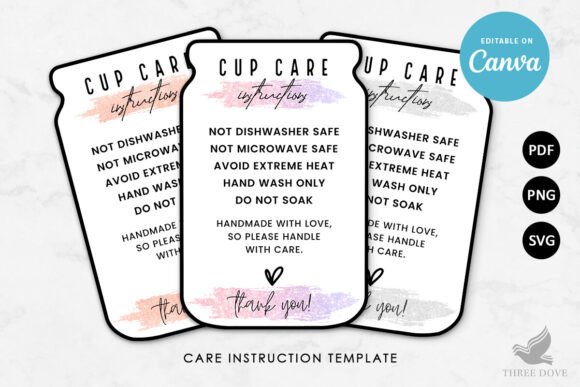 Printable Cup Care Instruction Card Review
