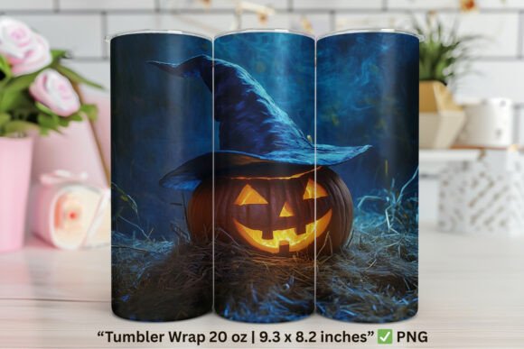 Pumpkin Halloween Tumbler Wrap PNG Review