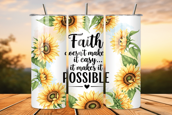 Review of Faith Sunflower Inspirational Tumbler for Embroidery Projects