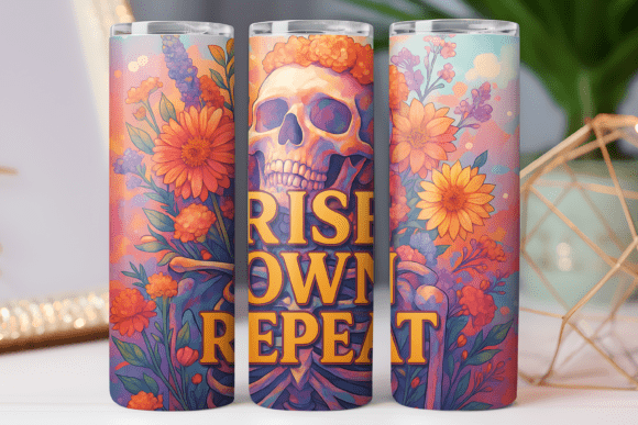 Skull Women Floral Quote Tumbler Wrap Review