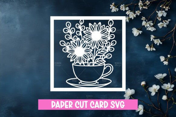 Tea Cup with Flowers Paper Cut Card SVG Review